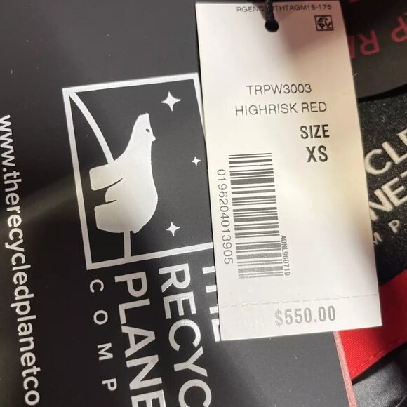 NEW THE RECYCLED PLANET Women's Jacket Lungo Long Size XS Red - Picture 6 of 8